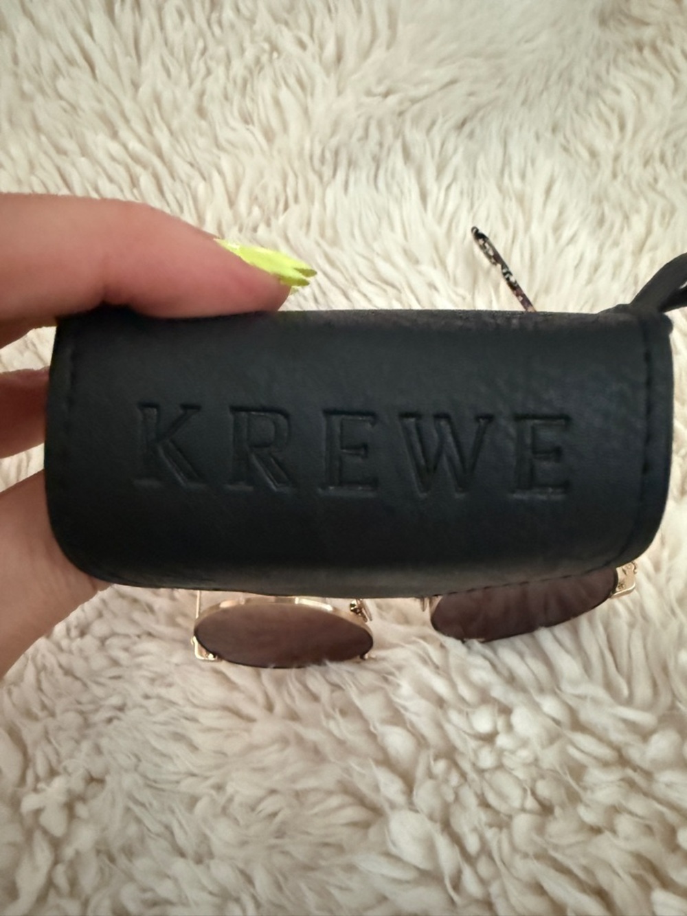 KREWE Gold Frame Brown Lens Foldable Women's Sunglasses with Case - Picture 8 of 8